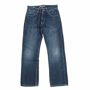 Request Boys 14 Medium Wash Relaxed Straight Leg Jeans Flap Pocket Denim
